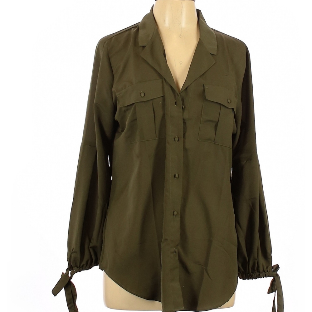 Green button down